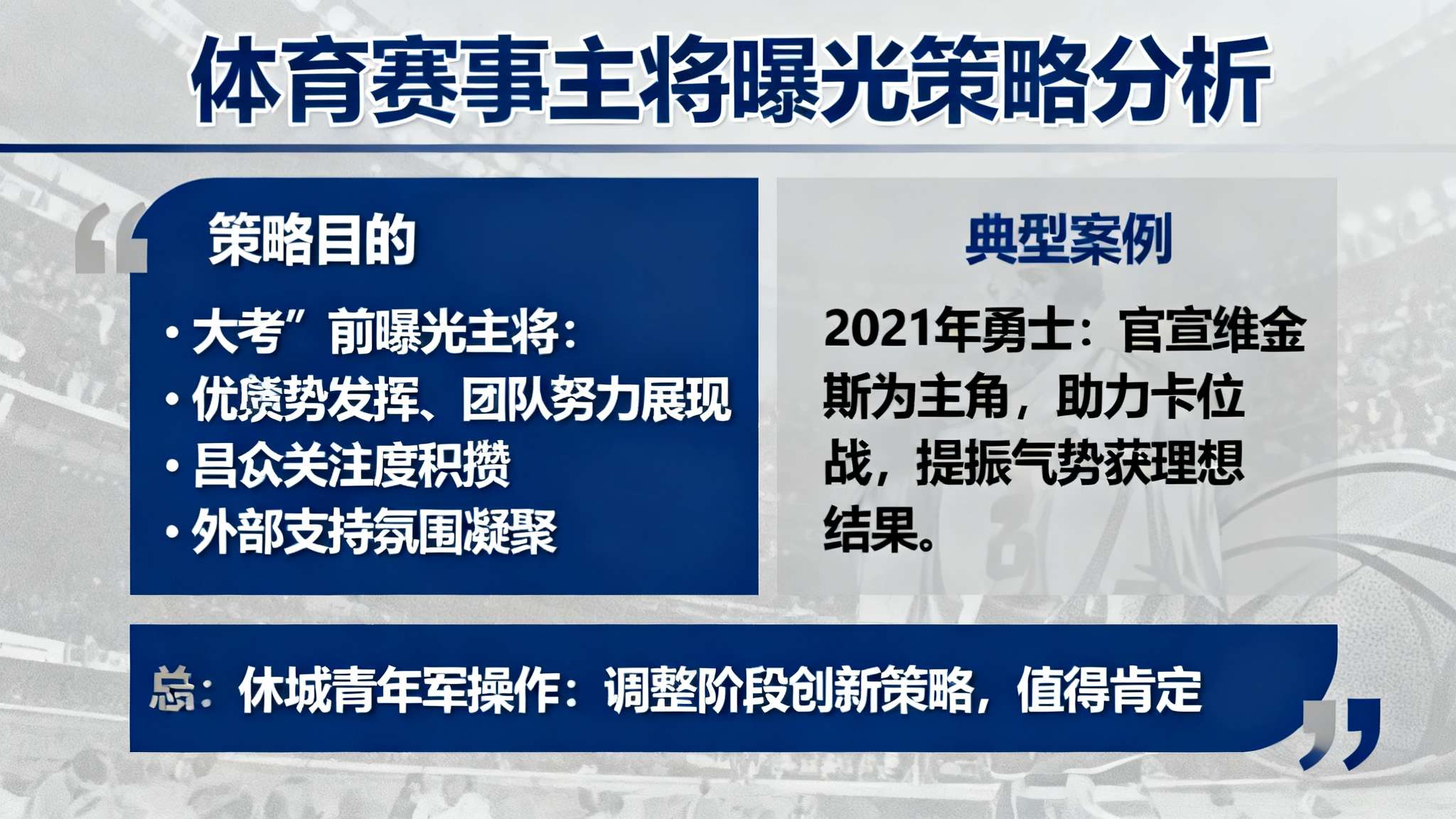 除此之外，此次选择在“大考”之前曝光主将，无疑也是对于他的充分认可。这样既发挥资